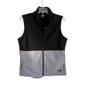 The North Face Womens Castle Rock Softshell Vest Full Zip Size Medium Black Grey